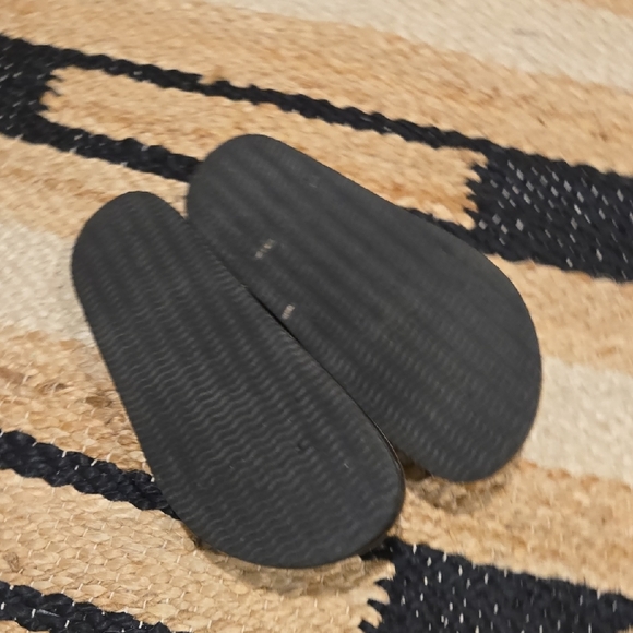 Free People Black Cork Bed Flat Sandals, Leather Upper, VGUC, Sz6, Comfort - Picture 6 of 11